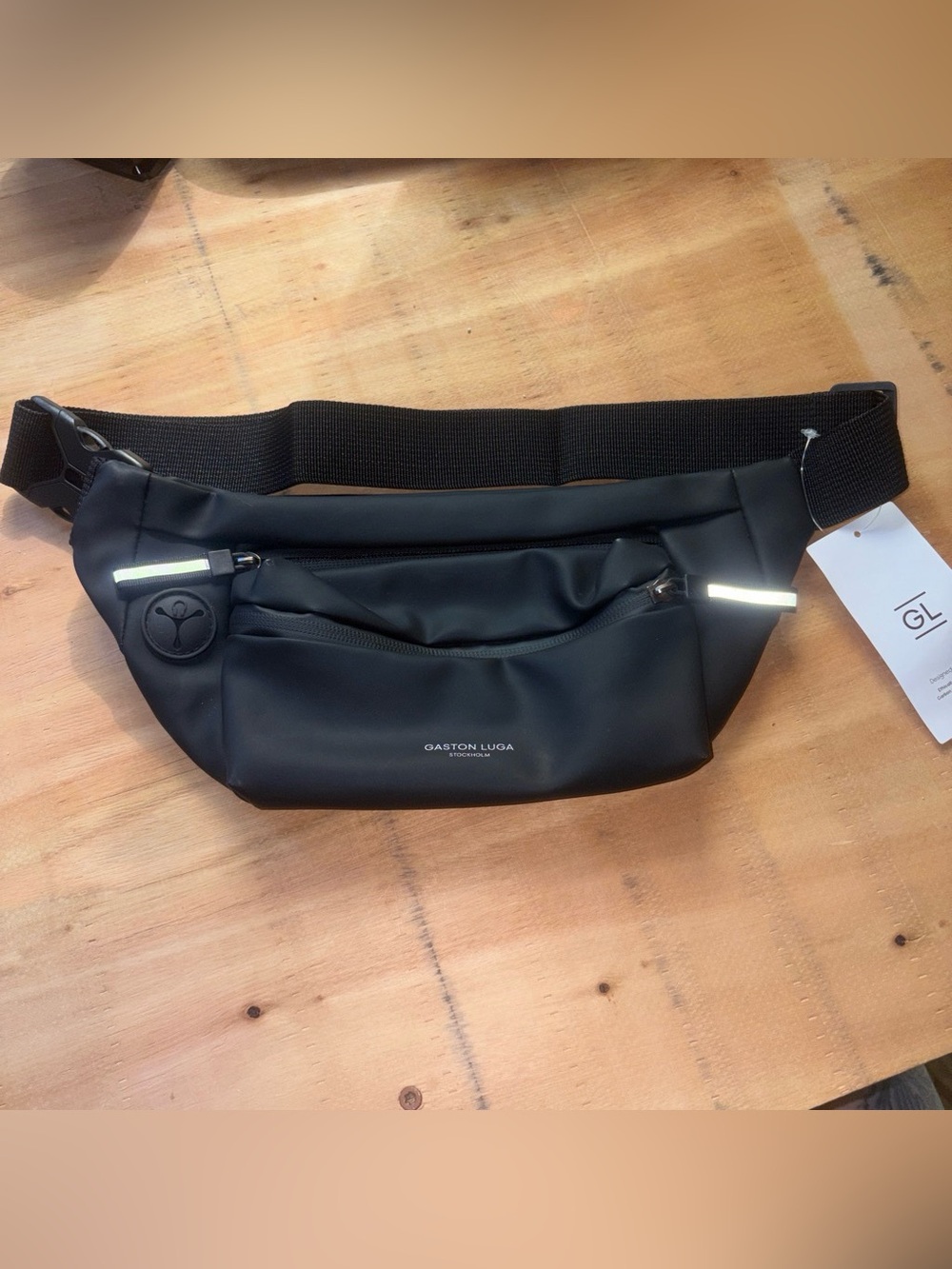 NWT Gaston Luga Black Waterproof Waist Bag